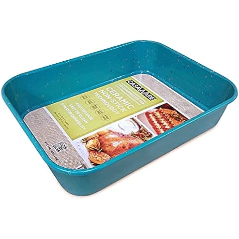 Blue Ceramic Coated Non-Stick Lasagna Pan Cover