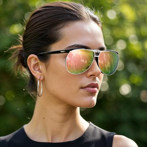 Image of Trysee Polarized Clip on Sunglasses Over Prescription Glasses Aviator Style UV400 Protection Flip Up TS-CO-013