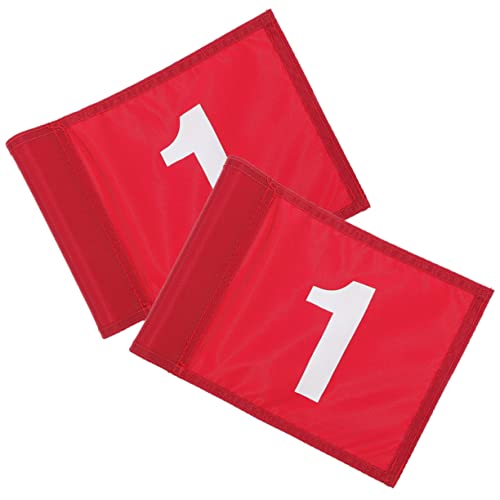 Mikikit 2pcs Golf Flags Golfing Court Flags Textured Surface Durable Lightweight for Portability