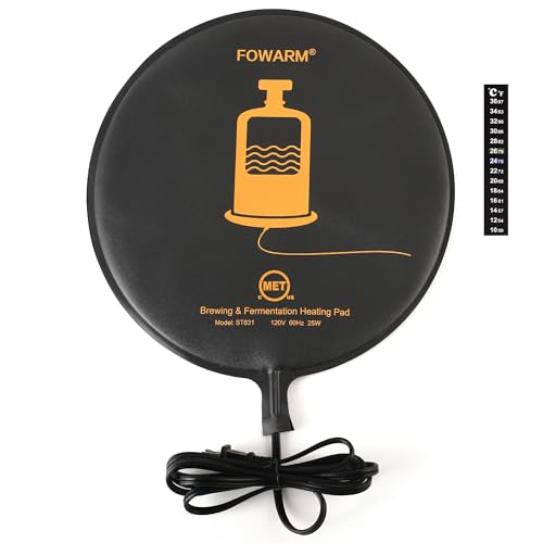 FOWARM 12-Inch Brewing & Fermentation Heating Pad, 25W Waterproof Heated Mat for Home Brewing, Beer & Kombucha Fermentation, Constant Temperature Warmer Fermenting Heater Mat Pad