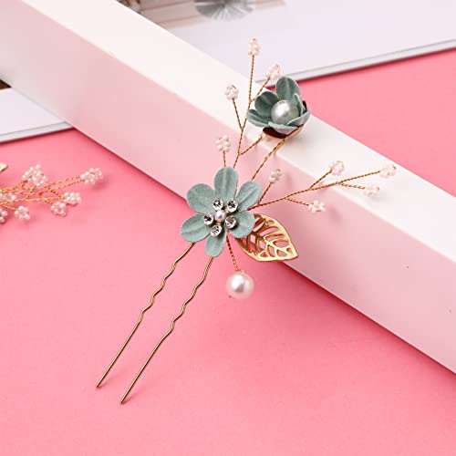 Nuobesty 2 Sets Wedding Hair Comb Rhinestone Bridal Hair Clips Pearl Crystal Bride Hair Accessories Hair Side Comb Clip For Bridal Bridesmaid #TOP4