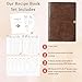leeveel Blank Recipe Book to Write in Your Own Recipes, 5.6 X 8.2 Recipe Ring Binder with PU Leather Cover, Recipe Journal with 160 Recipes (dark brown)