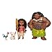Moana Disney Doll with Maui Demigod Doll Figure, 4 Piece Little Petite Story Telling Gift Set for Girls Ages 3 and Up