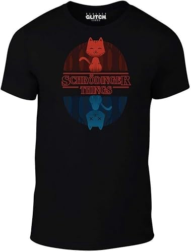 PHKVY Schrodinger Things Men's T-Shirt Inspired Quantum Physics Black M
