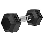 Hex Dumbbells Rubber Coated Cast Iron Hex Black Dumbbell Free Weights for Exercises - Image 3