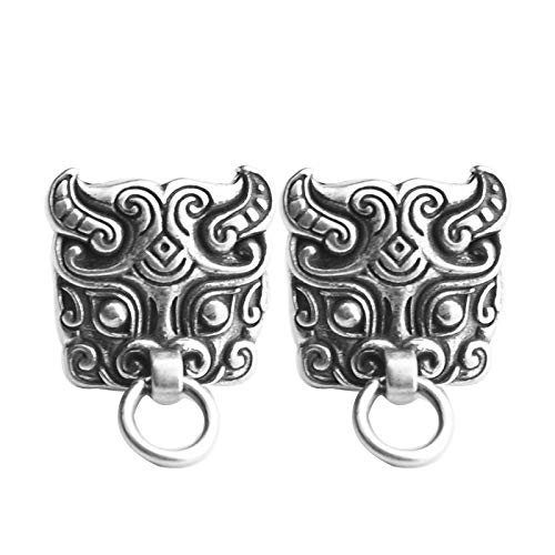 Solo 925 plata uñas de oído niños retro thai plata moda tendencia china nacional viento Dios bestia puerta dios soltero