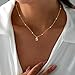 BLThing Dainty Gold Necklace for Women - Dainty Letter Necklace 14K Gold Plated Tiny Initial Pendant Name Necklace S Trend Jewelry Personalized Women Gift for Teen Girls