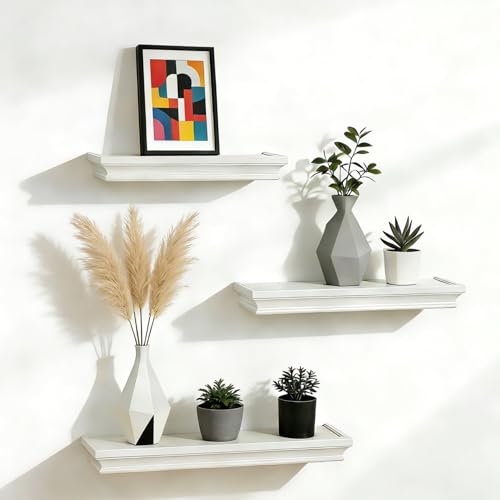 JUJOYBD Wandregal Schmal 3er Set, Schweberegale aus MDF-Holz, 30/36/42 cm