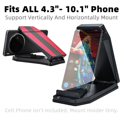 iSaddle Mini Dashboard GPS Mount Holder Phone Tablet PC Navigation Holder for Garmin Nuvi Tomtom iPhone iPad Galaxy Yoga Android Fits 4.3"-10.1" GPS & Smartphone Friction Clamp Mount (Red)