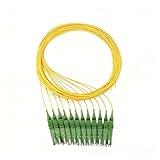 Elfcam® - Fiber Optic Pigtail 12 Fibers Singlemode Simplex E2000A 9/125um OS2, Yellow