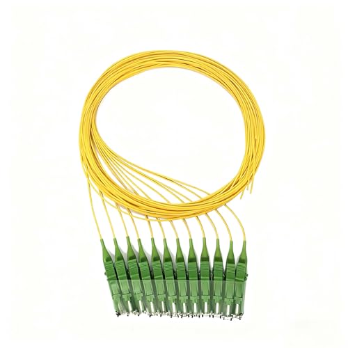 Elfcam® - Fiber Optic Pigtail 12 Fibers Singlemode Simplex E2000A 9/125um OS2, Yellow