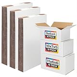 EXYGLO 30 Pack 9x6x4, 10x7x5, 11x6x6 Assorted Sizes Shipping Boxes for Small Business, Each Size 10 Pack, White Corrugated Cardboard Small Box for Packaging, Moving, Mailing, and Storing