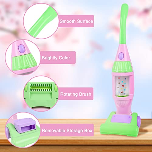 Kids Vacuum Cleaner Toy For Toddler, Pink Toy Vacuum Cleaner With Light & Realistic Sounds, Pretend Role Play Household House Keeping Kids Cleaning Set Playing Learning Toys For Children Girls Boys #TOP4