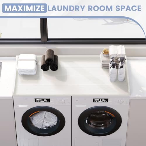 Sundale HDPE Washer Dryer Countertop, No-Installation Laundry Topper for Washer and Dryer, Waterproof Odorless Countertop for Laundry Room Storage, 27.5" x 54" (White) by Sundale Outdoor - Image 4