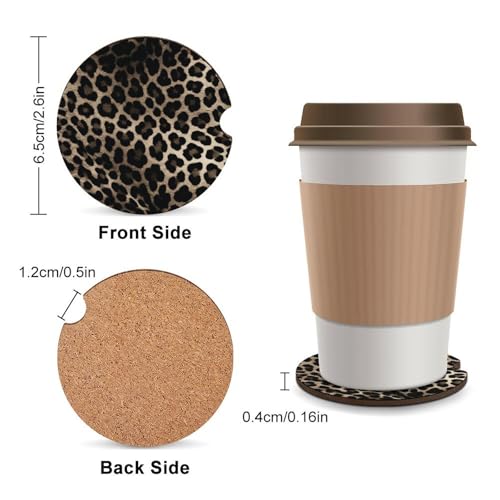 Portavasos para carro con estampado leopardo negro, 2 unidades miniatura 2