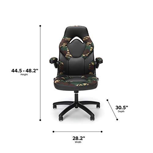 OFM ESS Collection Racing Style Bonded Leather Gaming Chair, Forest Camo - Thumbnail 4