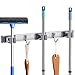 Produktbild POPRUN Gerätehalter Wandhalterung Edelstahl 40 cm mit Verschiebbaren 3 Halter 2 Haken, Besenhalterung Wand von Zuhause, Küche, Badezimmer, Garage, Garten, Grau