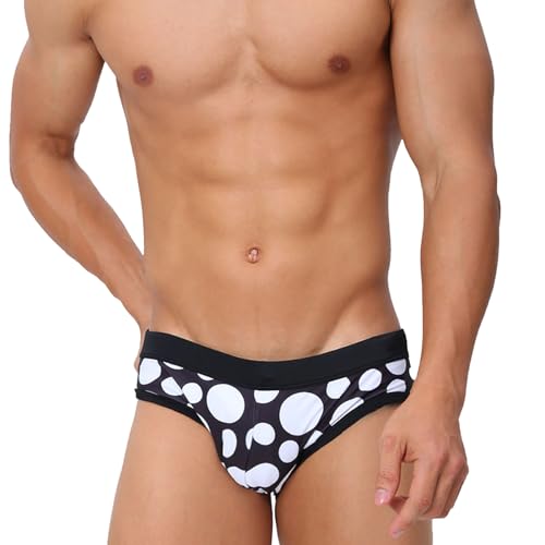 Mens Bikini Swimwear Low Rise Swim Briefs Black and Red,Contrast Color Swimsuit Swimming Briefs with Drawstring Sexy