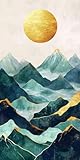 Pintar por Numeros Adultos y Principiantes, XXL Kit de Pintura Acrílica DIY en Lienzo, con Pinceles y Pigmentos, Manualidades Creativas Decoración Hogar Regalos, Sin Marco, 75x150cm, Sol MontañA J-713