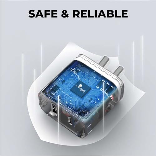 Kratos Power 45W Fast Charger Adapter with Dual Output (USB + Type C) Supports PD Charging via Type C Port, Designed for Apple Charger, Samsung, Mi, Redmi, Xiaomi, Oppo, Vivo and Other Smartphones - Image 8