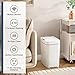 Vanpopubs 2 Pack 2.7 Gal Bathroom Trash Can with Lid, Automatic Trash Can Small Smart Garbage Can Touchless, Slim Motion Sensor Waterproof Plastic Trash Bins for Bedroom Office Kitchen Toilet