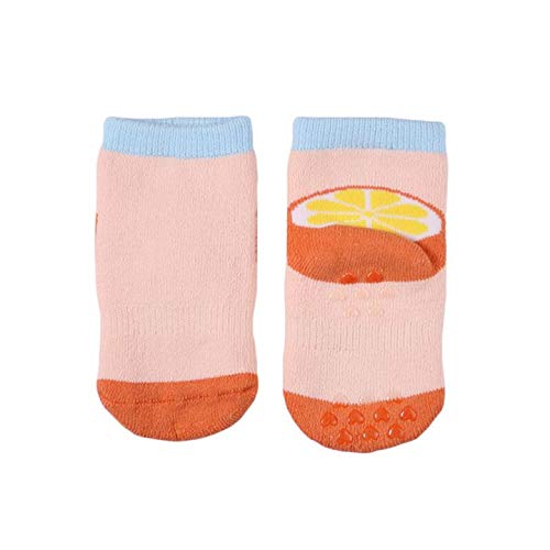 VPbao 1 Paire Chaussette Bébé Cartoon Imprimé en Coton Mélangé Socquette 0-1 Ans Mandarine Cover