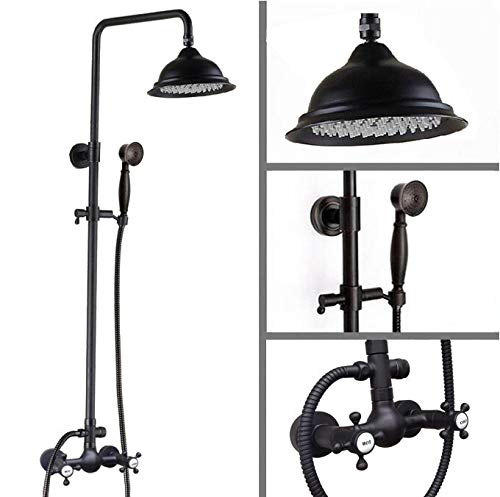 Robinet douche de pluie anti-calcaire en laiton noir rétro Mrs492