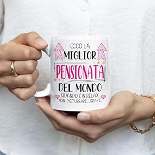 STAMPATEK Tazza Regalo Pensionata dell'anno, Idea Regalo donna pensione nonno pensionato, compleanno uomo, Tazza Miglior Pensionato del Mondo in Relax - MUG179