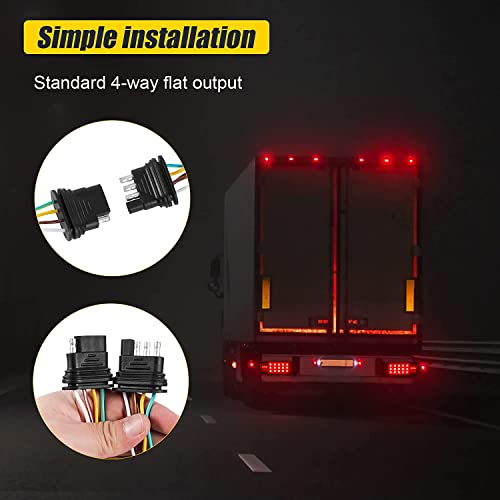 Exerauo Trailer Light Wiring Kit, 50Ft Wiring Harness With 4 Way Flat, Waterproof 18 Gauge 4 Pin Wiring Kit For Utility Trailer, Marine, Boat Trailer #TOP4