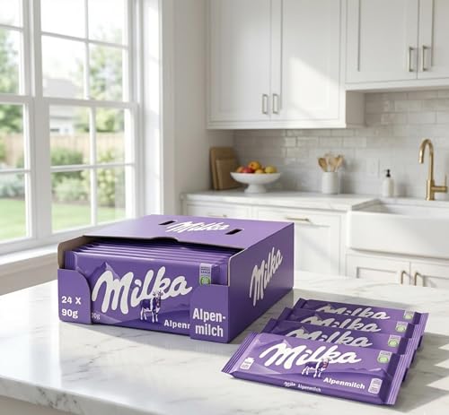 Image of Milka Alpenmilch Chocolate Bar (Pack of 24)