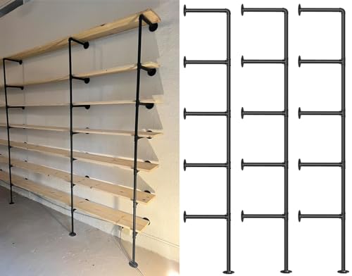 Industrial Iron Pipe Shelves, 3 Set 5-Tier, 68