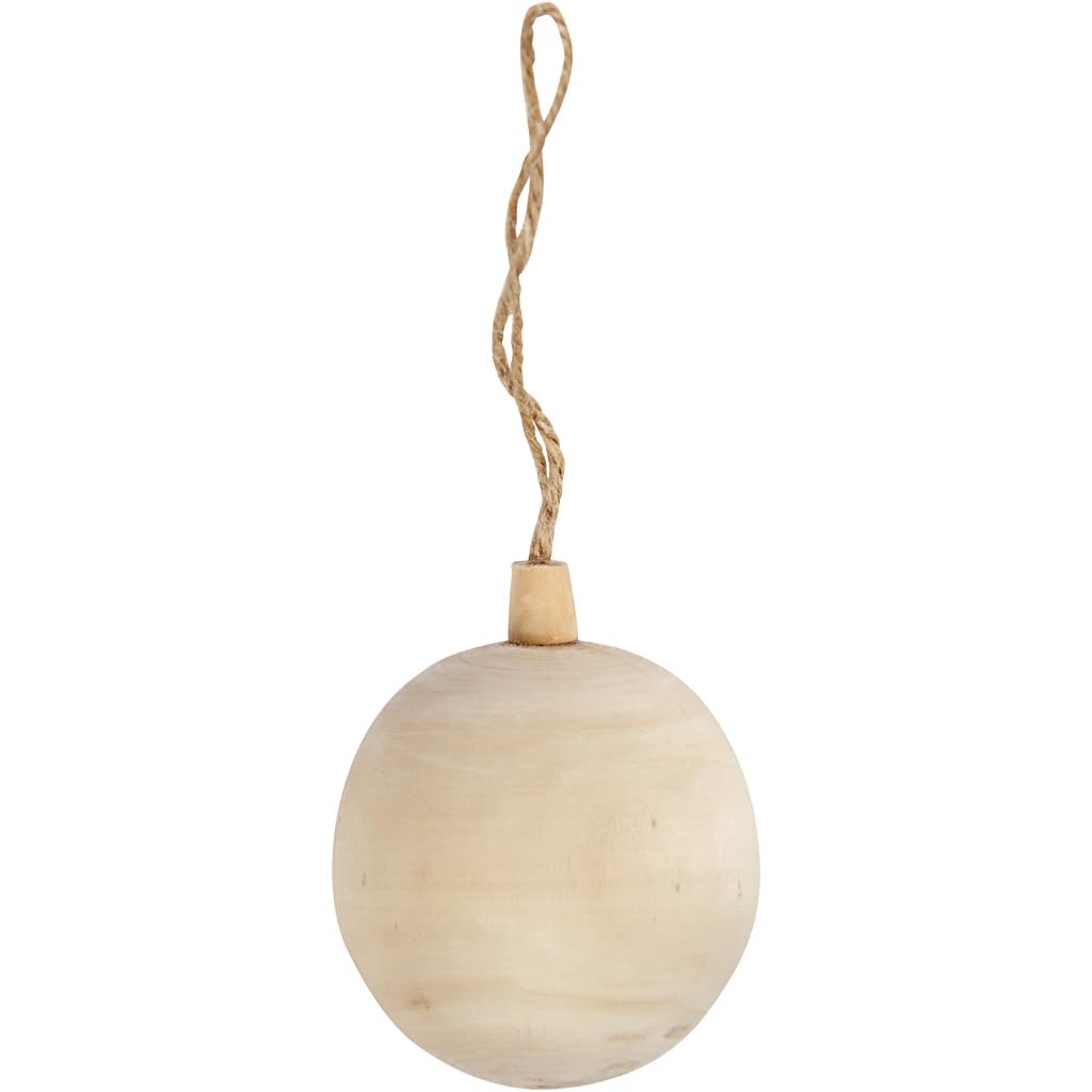 Creativ Company 55326 Ball Christmas Ornament Wood 1pc (S) Christmas – Christmas Decorations (Ball Christmas Ornament, Wood, 1 pc (S), 64 mm, 64 mm)