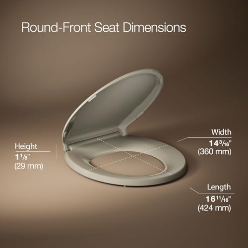 Image of KOHLER 4639-RL-G9 Cachet ReadyLatch Round Toilet Seat Soft Close, Sandbar