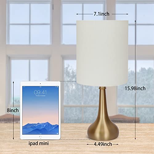 Boncoo Set Of 2 Bedside Touch Lamps 3 Way Dimmable Small Nightstand Lamp Night Light Lamp Simple Touch Table Lamp With Brass Metal Base For Living Room Bedroom Office, A19 3000K Led Bulb Included #TOP2