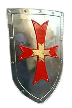 Medieval Heavy Red Cross Knight Shield Battle Armor Medieval Heater Shield