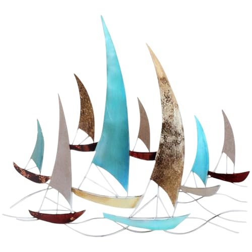 Otoolling Metal Ship Wall Decor Sailing Boat Ornament Large 