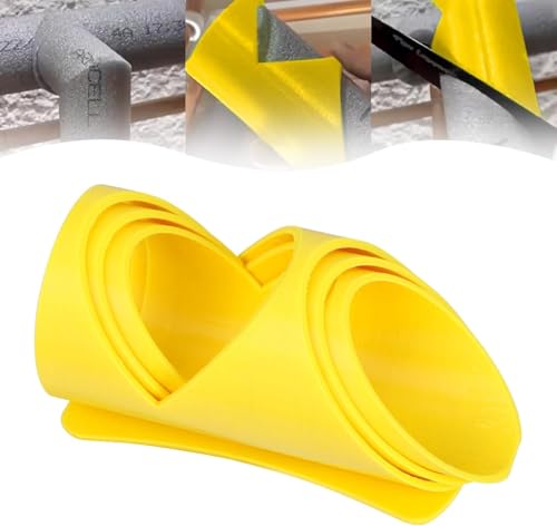 3 Pieces Foam Pipe Cutter Tool Insulation Cutting Fixture, 3D Efficient and Versatile Fixture Lagging Cutting Tool for Household, Industrial, 15mm, 22mm, 28mm (Yellow)