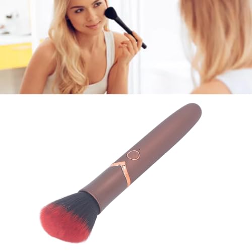Makeup Brush Automatic Rotating Makeup Brush Adjustable 10 Speeds Rechargeable Electric Makeup Brush 10 Levels Soft Bristles Ergonomic Grip Blush Brush for Contouring Highlight Airbrush Brown