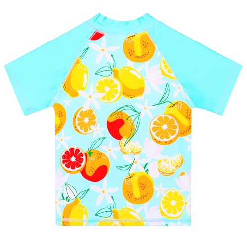 Image of TFJH E Girls Short Sleeve Swimsuit Two Piece Swimwear UPF 50+ UV 3-12 Years
