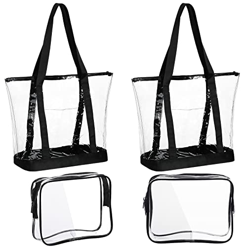 Mixweer 4 Stück transparente Kulturbeutel, Make-up-Taschen für Reisen, Kunststoff, wasserdichte Kosmetiktasche, PVC-Schultertasche, Organizer, Sport und Arbeit, Transparent Cover