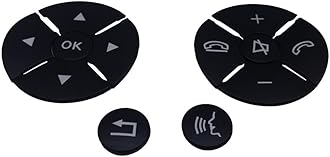 Black Car Steering Wheel Button Switch Trim Cover Sticker Compatible with Mercedes Benz C E S GLK Class W204 W212 W221 X204 C200 C250