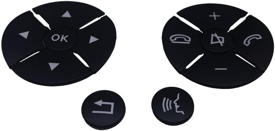 Black Car Steering Wheel Button Switch Trim Cover Sticker Compatible with Mercedes Benz C E S GLK Class W204 W212 W221 X204 C200 C250