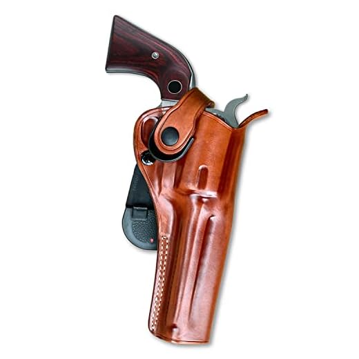 Premium Leather Paddle OWB Revolver Holster, with Retention Strap Fits, Rugerr Redhawk Standard 44 Mag 5.50", Right Hand Draw, Brown Color #1479#