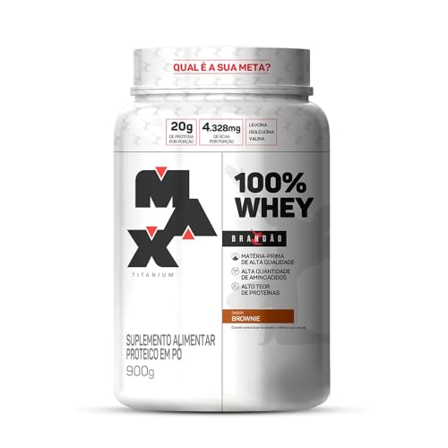 100% Whey Pote 900G Rafael Brandão - Max Titanium (BROWNIE)