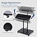 Multi-Purpose Lecterns & Podiums, Portable Mobile Standing Laptop Desk, Height Adjustable Rolling Podium Stand with Storage 2 Swivel Top,Sit Stand Lectern Desk Workstation for Classroom Church (Black)