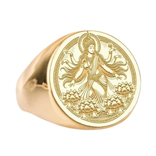 Bague en argent sterling 925 Seigneur Lakshmi pour éviter l'oxydation des doigts