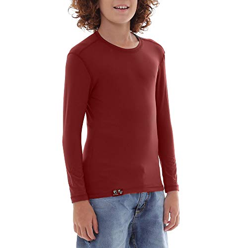 Camiseta UV Protection Infantil UV50+ Tecido Ice Dry Fit Secagem Rápida – 14 Vinho