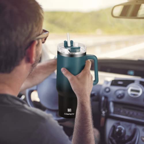 Compath 40Oz Tumbler With Handle，Insulated Travel Mug Tumbler With Handle，Insulated Coffee Mug Stainless Steel Travel Mug,Keeps Drinks Cold Or Hot #TOP5