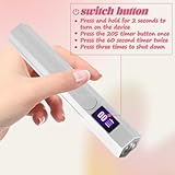 UV Nail Lamp Handheld UV Light Nail Dryer Curing Portable USB Rechargeable Led Mini Nail Lamps Quick Drying 3W Flash Cure Nail Dryer with LED Screen Xmas Gift for Women for DIY at Home Travel, White - Image 4