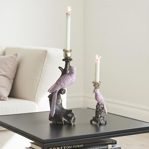 Creative Co-Op Resin Parrot-on-Branch Taper Candle Holder, Gold and Pink Finish by Creative Co-Op - Image 5